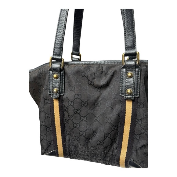 Gucci Black GG Canvas Tote Shoulder Bag - Picture 4 of 8
